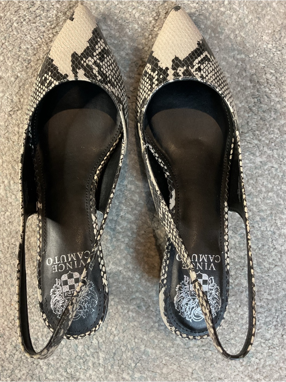 Vince Camuto Pilar Snakeskin Slingback Kitten Heel Pumps - Size 8M (NIB) - Picture 5 of 14